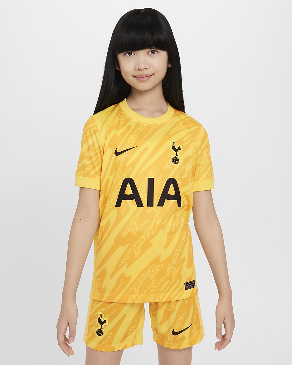 Tottenham Hotspur 2024 25 Stadium Goalkeeper Big Kids Nike Dri FIT Soccer Short Sleeve Replica Jersey. Nike